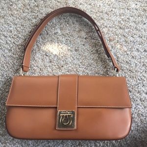Authentic Salvatore Ferragamo brown leather bag